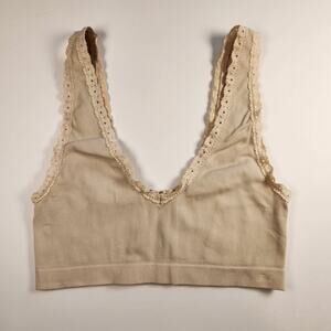 Victoria's Secret PINK Nude Beige Seamless Lace Bralette - M-DD